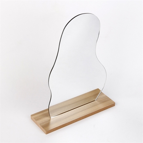 Gương trang điểm đế gỗ 20cm - mẫu ngọn núi
