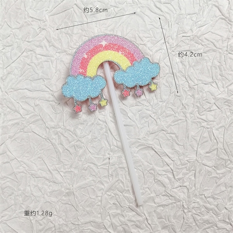 Que cắm cầu vồng vải kim tuyến mix mẫu M4