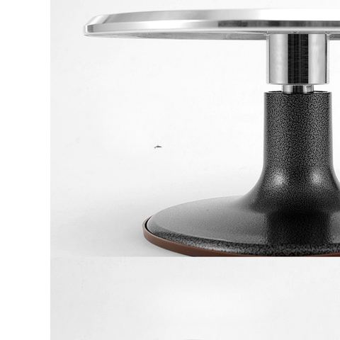 Bàn xoay inox chân hợp kim màu đen nhám size 25cm