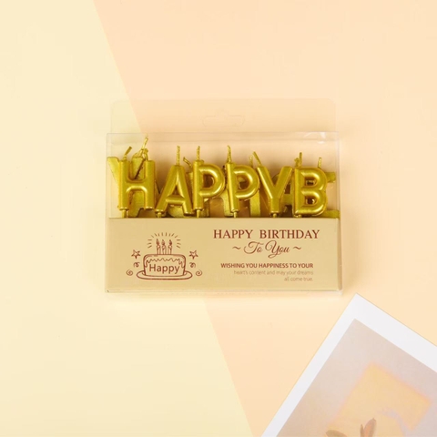 Nến chữ HPBD Vàng