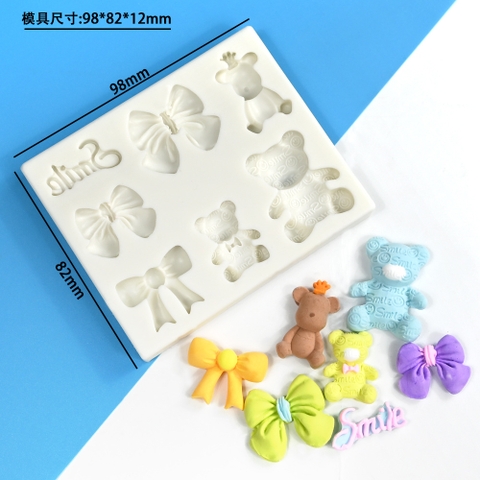 Khuôn F SLC SMILE + NƠ + GẤU