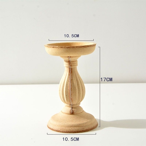 Trụ gỗ nến hoa văn size nhỏ 17cm