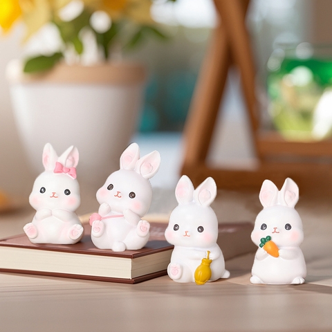 Set 4 bé thỏ nhựa ĐẶC mẫu mơi
