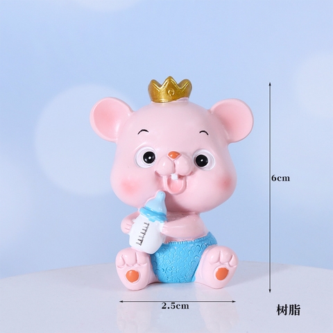 Chuột sứ vương miện+ôm bình XANH-SALE