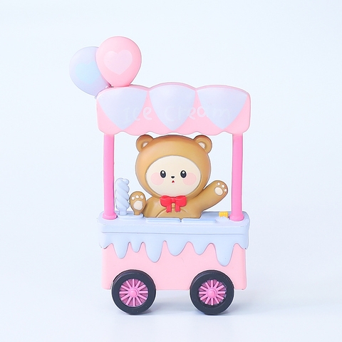 Kute Trang trí tàu gấu + chùm bóng nhựa đặc