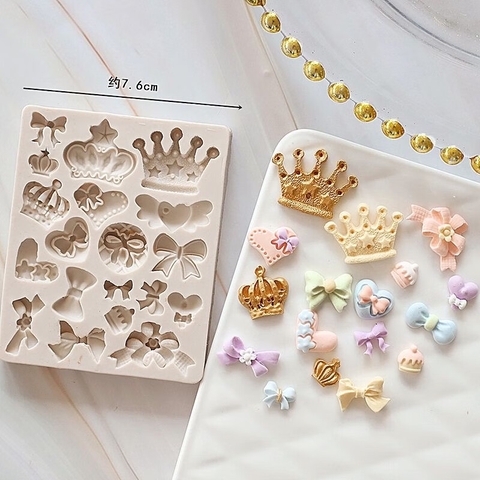 Khuôn F silicon Vương miện nơ (19 chi tiết)