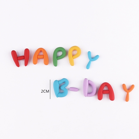 Chữ HAPPYB-DAY sắc màu loại NHỰA DẺO