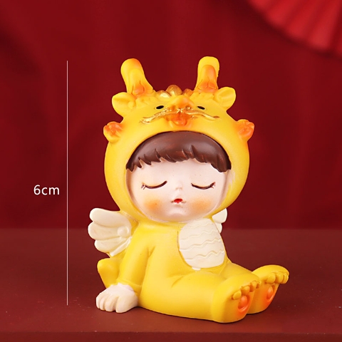 Trang trí Bé RỒNG SỨ ngồi chụm chân DÁNG 1