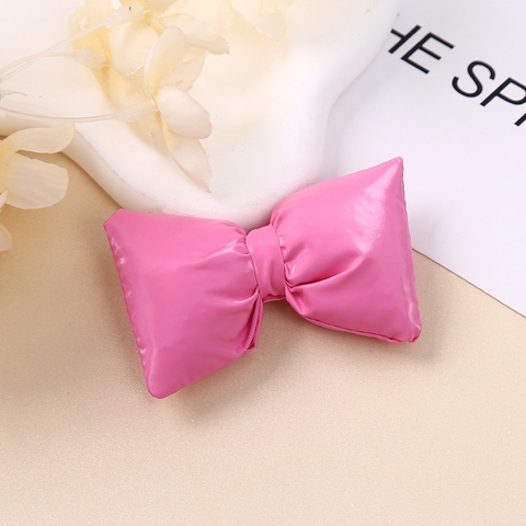 Nơ DA nhồi bông màu HỒNG ĐẬM 6,5*4cm (nơ to)