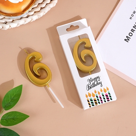 Nến số 6 vàng
