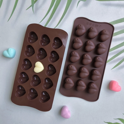 Khuôn F SLC 15 tim nhỏ mới 2.2*2.7cm ( khuôn nâu)