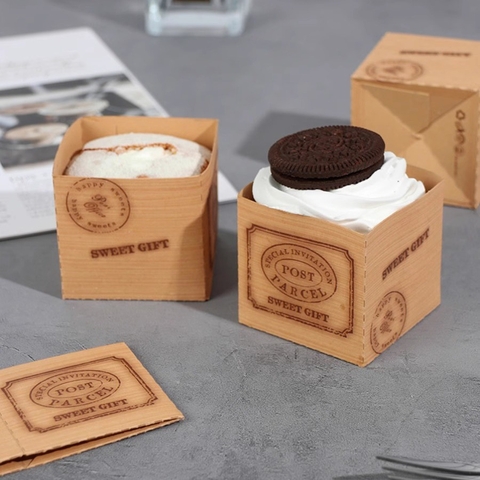 Set 100c Cup nướng VUÔNG giấy Kraft SWEET GIFT kt 6*6*6cm