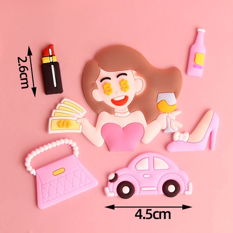 Set silicon kute cô gái sành điệu hồng + ô tô