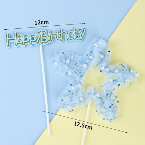 Que cắm HPBD sao ren ngọc trai xanh