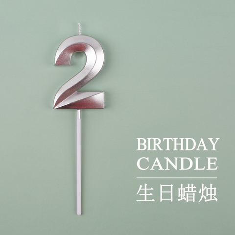 Nến uốn bạc số 2 ( 10 số)