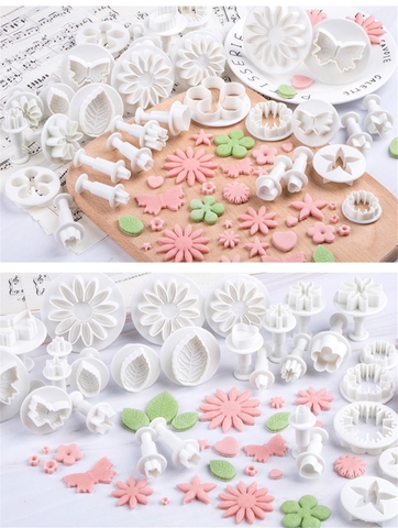 Set khuôn nhấn bánh màu TRẮNG 44 chi tiết (mới)