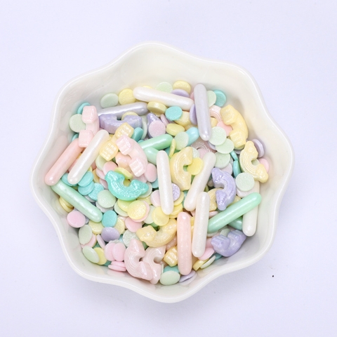 Cốm macaron CẦU VỒNG + QUE SẮC MÀU+ HẠT DẸT TRÒN lọ 100g