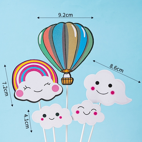 Set khinh khí cầu mây cười ép nhũ (set 1)