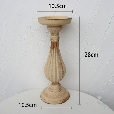 Trụ gỗ nến hoa văn size trung 28cm