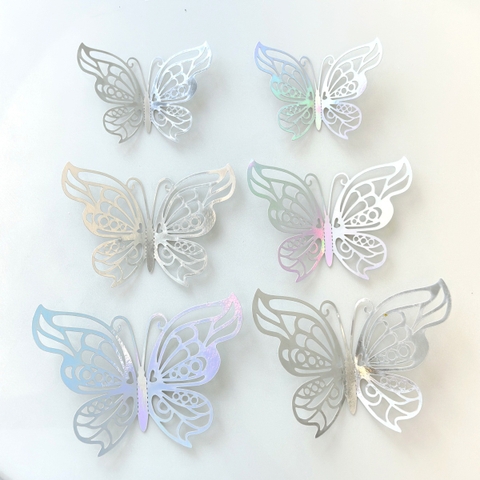 Que cắm 12 bướm 3D BẠC