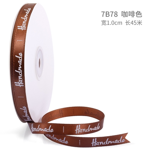 RB chữ Handmade 1cm màu NÂU-NHỎ