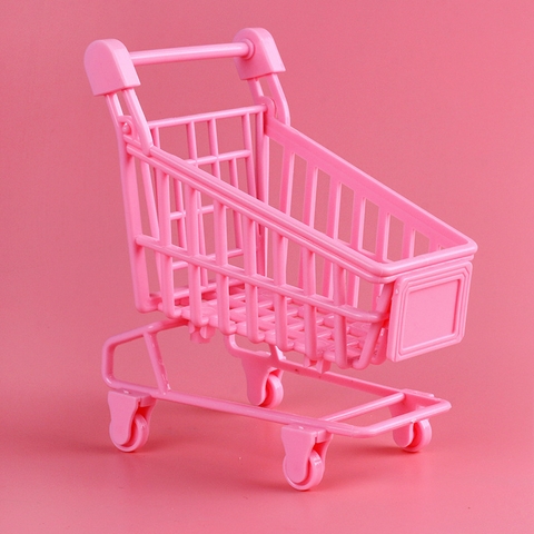 trang trí bánh xe đẩy hàng màu hồng