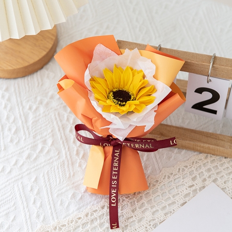 Hoa bó PN- Hoa hướng dương vàng vỏ CAM