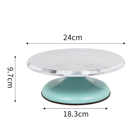 Bàn xoay inox chân nhựa xanh size 25cm