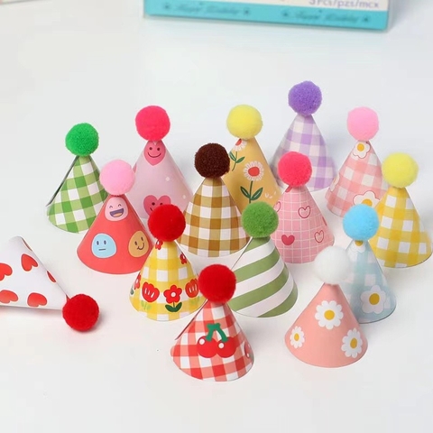 SET 15 Mũ mini chóp bông HỘP GIẤY mã mới MIX MẪU mã E