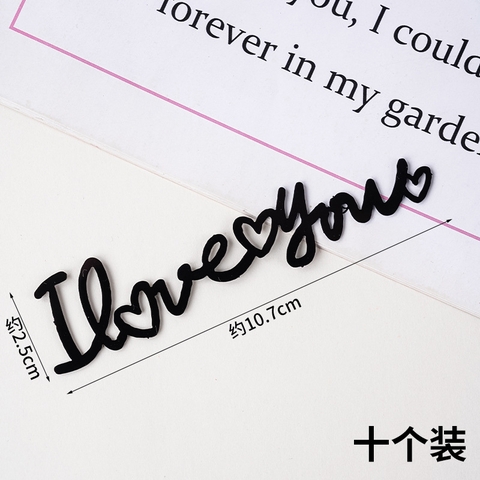 Set 10 chữ i love you mica màu đen