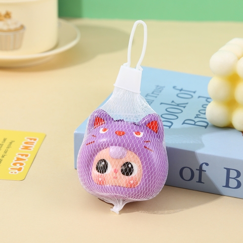 Đồ chơi BABY THREE đầu màu TÍM Squishy 7cm