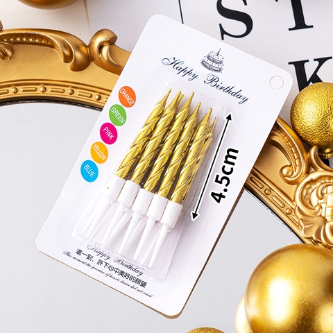 Nến sinh nhật ngắn vỉ 10 cây màu vàng