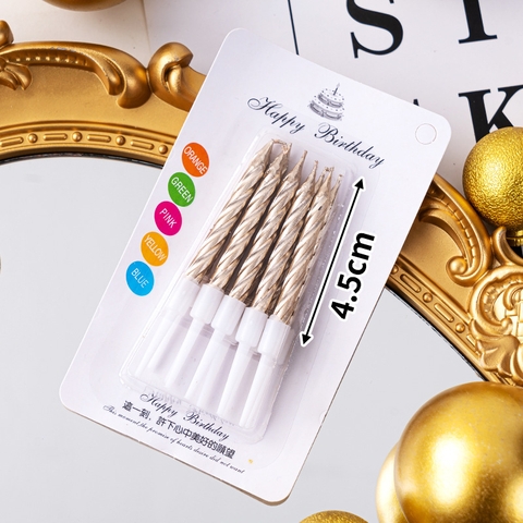 Nến sinh nhật ngắn vỉ 10 cây màu VÀNG ĐỒNG