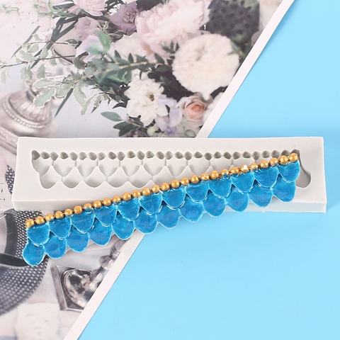 Khuôn F SLC ren váy viền ngọc trai DÀI