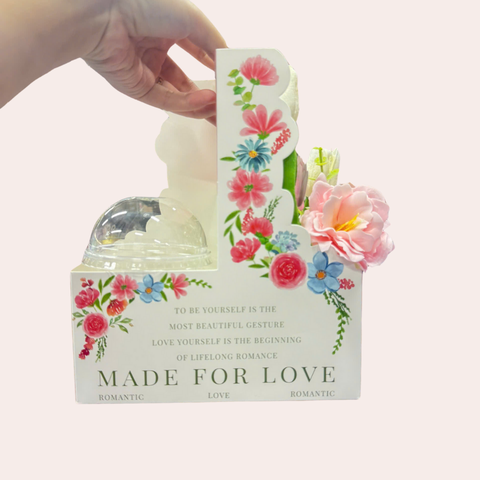 Set 5 hộp chia ngăn Hoa hồng có quai xách (9.2*20.2*24)