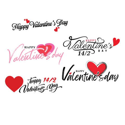 VLT - Set 50 tag Happy valentine's Day
