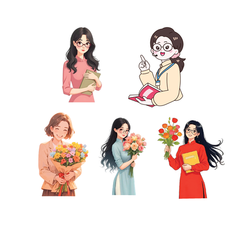 Set que giấy TN- TAG 50 cô giáo MIX MẪU NGẪU NHIÊN