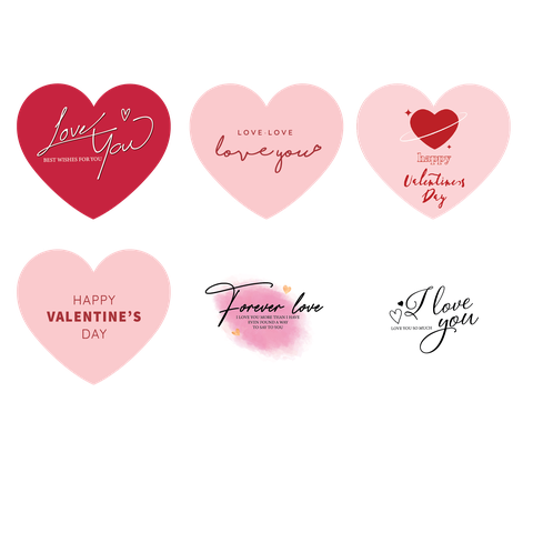 Set 50 tag tim VLT - Love  đỏ hồng trắng