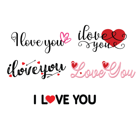 VLT - Set 50 tag  chữ ILOVEYOU