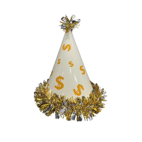 Mũ sinh nhật tua rua NỀN CHỮ $