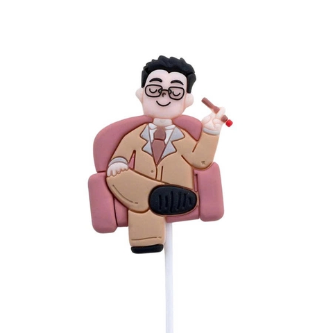 Kute Boss vest be ngồi sofa hồng xì gà