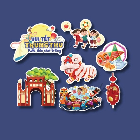 Set cắm giấy TT-  Vui tết trung thu +rước đèn chơi trăng