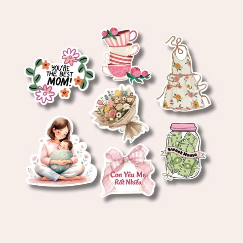 Set cắm giấy 20-10 You're the best Mom + Mẹ ôm con
