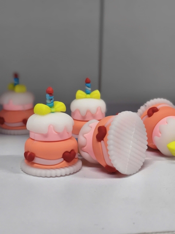Mô hình bánh sinh nhật mini Kute Dâu Hồng l2