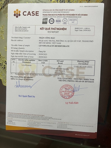 LEVOFLOXACIN HCL – KHÁNG SINH PHỔ RỘNG DÙNG TRONG THÚ Y & THỦY SẢN