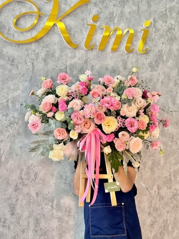 Kệ hoa Chúc mừng Mini Tone Hồng  HTP0030