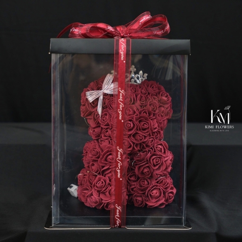 Gấu Hoa Hồng Đỏ Sáp Thơm size 30cm   HTP0200