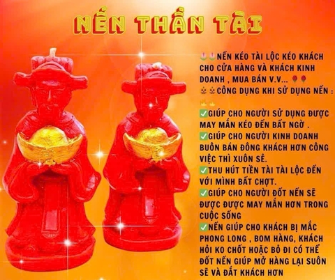 Nến tượng thần tài ôm thỏi vàng