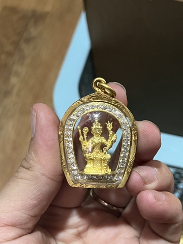 Mặt dây chuyền phật tứ diện đính đá to - tặng kèm hộp nhung đỏ