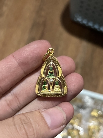 Mặt dây chuyền bộ 3 phật ngọc nhỏ - tặng kèm hộp nhung đỏ